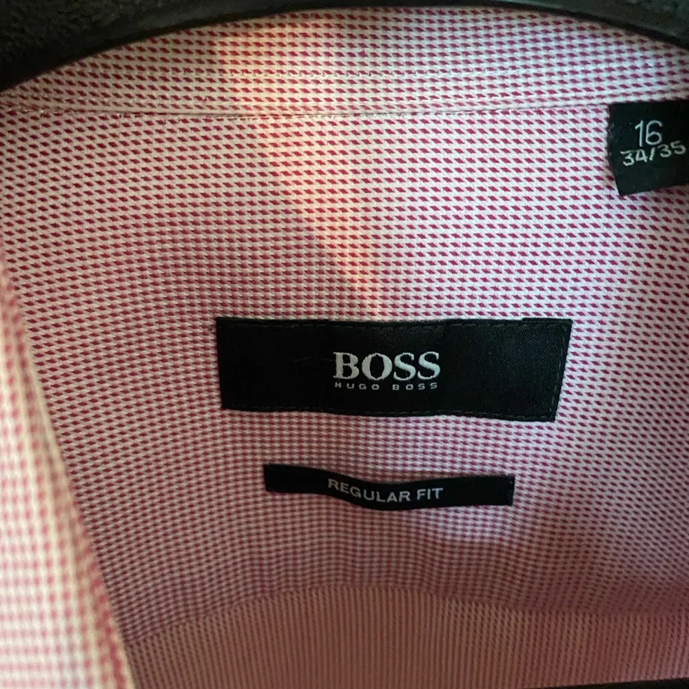 Hugo Boss Men’s Size 16 34/35 Pink Dress Shirt
